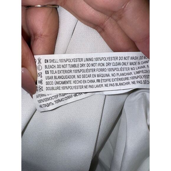 Forever 21 White Belted Silver Buckle Preppy Crepe Mini Skirt Size Large - Picture 5 of 5